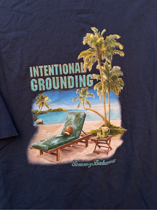 Tommy Bahama Other - Tommy Bahama Men's Navy Short Sleeve Crew T-Shirt Football Tropical Island XXL